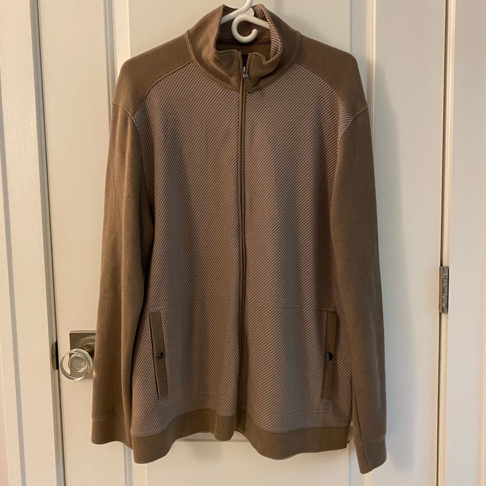 Tasso Elba zip front sweater L